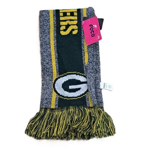 FOCO Green Bay Packers Big Team Logo Unisex Scarf Green Yellow Multi OS - Picture 1 of 8